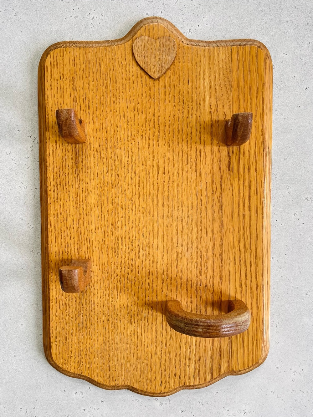 Vintage Wooden Oak Cottagecore Bathroom Hair Styling Tools Caddy Wall Organizer